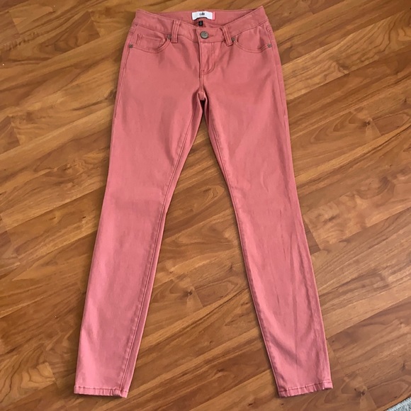 CAbi Women's Skinny Jeans in Coral / Pink Dust - Picture 2 of 11